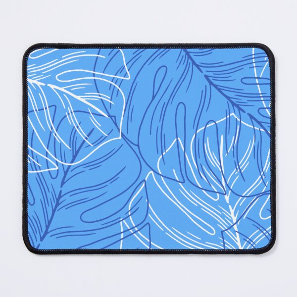 Item preview, Minimalistic Monstera Leaves Pattern on Cyan-blue designed and sold by GraphicsClub.