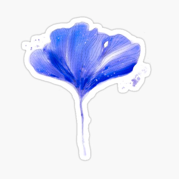 Blue Ginkgo Sticker