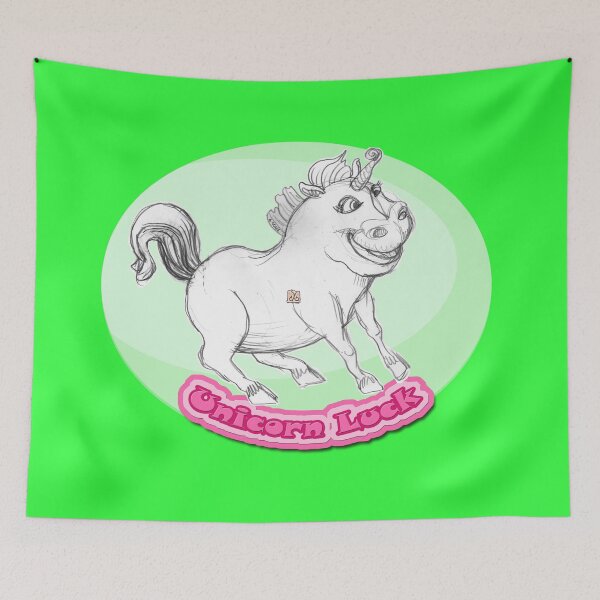 Item preview, Unicorn Luck - Chubby Unicorn Horse (Original Drawing by ACCI) designed and sold by VanyssaGraphics.