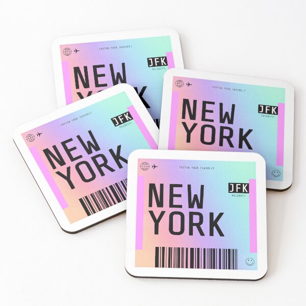 Item preview, New York Boarding Pass JFK Rainbow Gradient designed and sold by lukassfr.