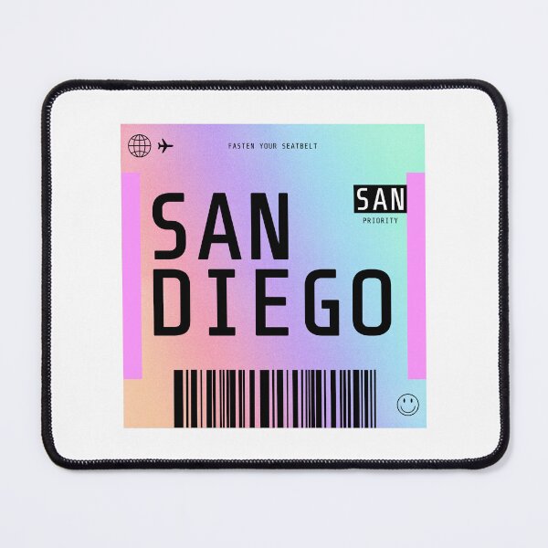 Item preview, San Diego Boarding Pass SAN Rainbow Gradient designed and sold by lukassfr.