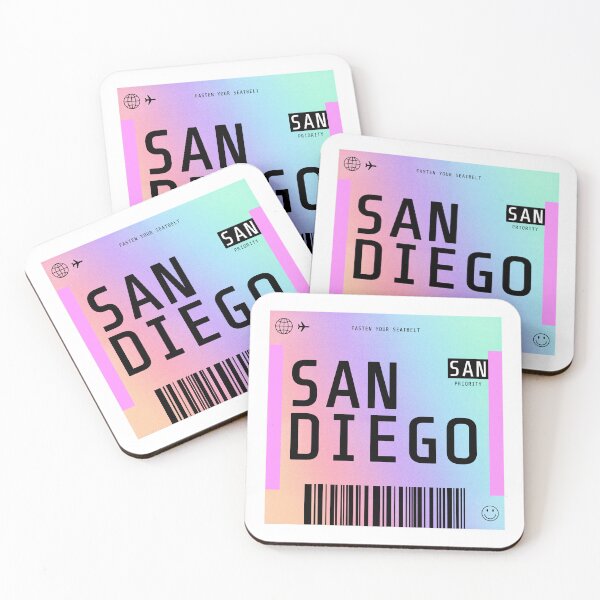 Item preview, San Diego Boarding Pass SAN Rainbow Gradient designed and sold by lukassfr.
