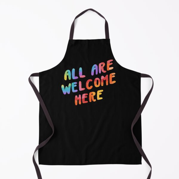 Item preview, All Are Welcome Here - Rainbow Pride Hand Lettered Quote designed and sold by TheBubblyType.