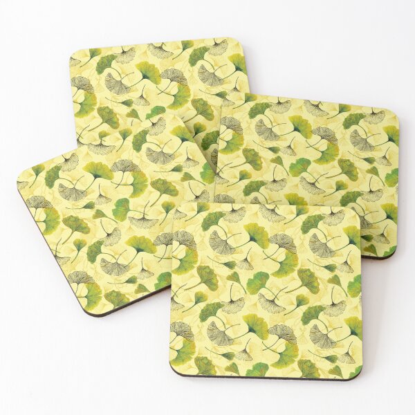 Item preview, Yellow Watercolor Ginkgo Biloba Leaves Pattern designed and sold by AlicjaCurioseur.