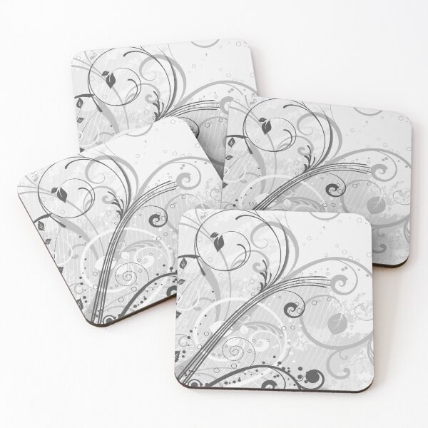 Item preview, Grey white floral Art  designed and sold by Tshirtstory.