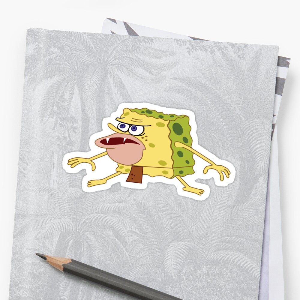 Spongebob Caveman Meme Stickers By Chris Jackson Redbubble