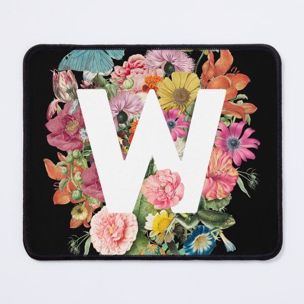 Item preview, Letter W with Vintage Flowers, Frog, and Butterfly designed and sold by Trish Dish.