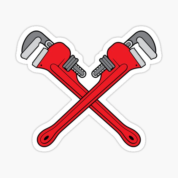 "Crossed Plumber Pipe Wrench" Sticker for Sale by TribaliumArt Redbubble
