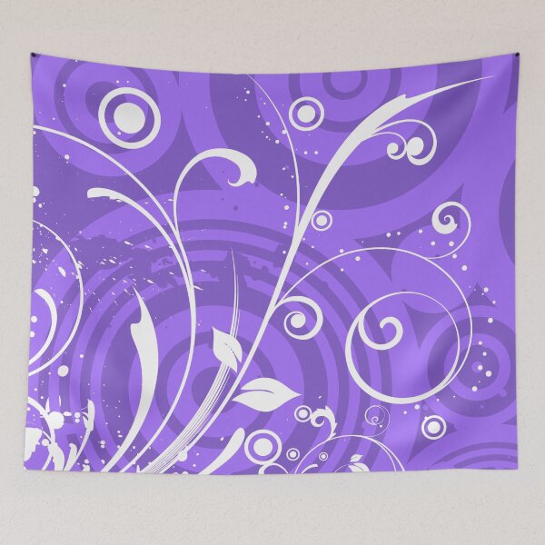 Item preview, Purple White Floral Art  designed and sold by Tshirtstory.