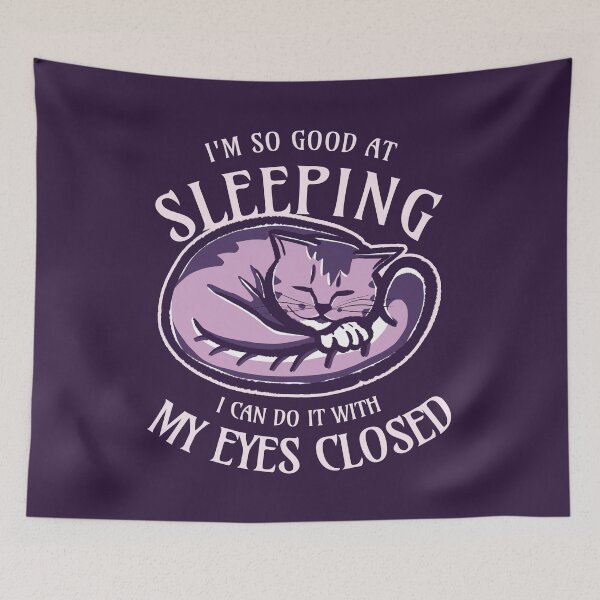 Item preview, Sleeping cat (purple and blue) designed and sold by DKdesigns27.