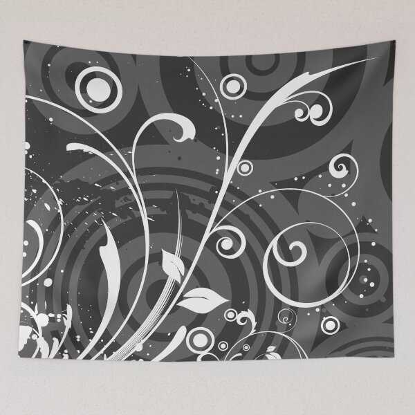 Item preview, Grey White Floral Art  designed and sold by Tshirtstory.