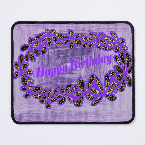 Item preview, Happy Birthday Circlet on Purple Rectangle Painting designed and sold by KazM.