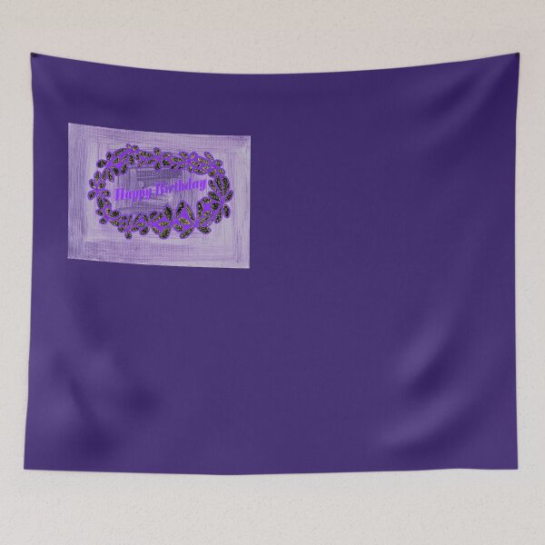 Item preview, Happy Birthday Circlet on Purple Rectangle Painting designed and sold by KazM.