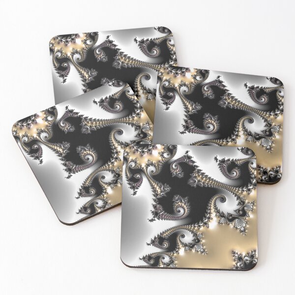Item preview, Moonlit Metallic | Black and Gold Fractal | Geometric Artistry designed and sold by JillyJ05.