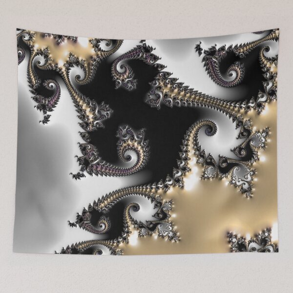 Item preview, Moonlit Metallic | Black and Gold Fractal | Geometric Artistry designed and sold by JillyJ05.