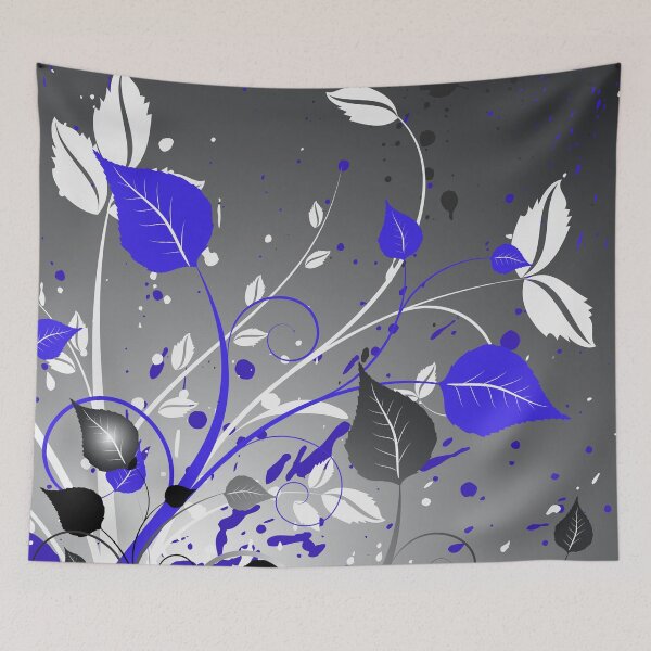 Item preview, Blue White Grey Floral Art  designed and sold by Tshirtstory.