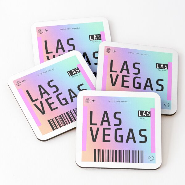 Item preview, Las Vegas Boarding Pass LAS Rainbow Gradient designed and sold by lukassfr.
