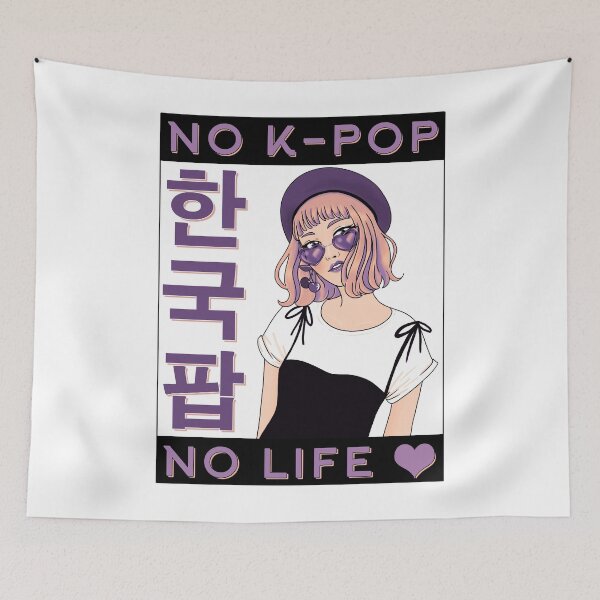 Item preview, No K-Pop, No Life, Korean Pop, Anime, K-Pop Gift, Hanguk Aeni, Korean Hanja designed and sold by Proverbial Wisdom Design.