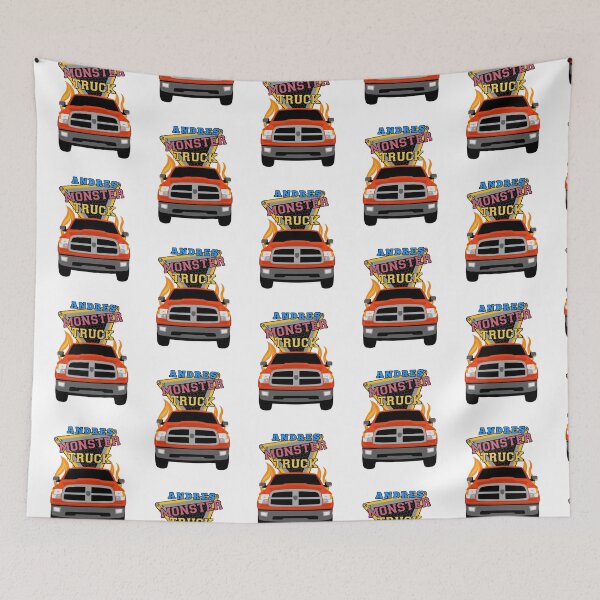 Item preview, Andres name with monster truck designed and sold by VINOSILVER.