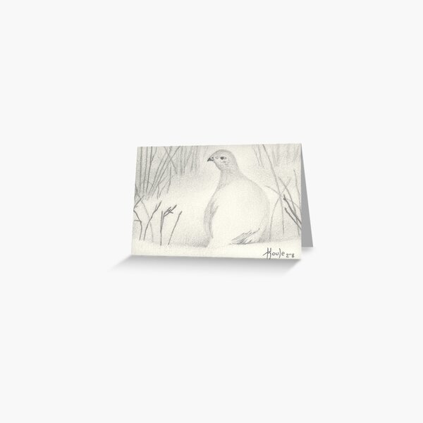 ACEO Snow Shadows - Ptarmigan Greeting Card