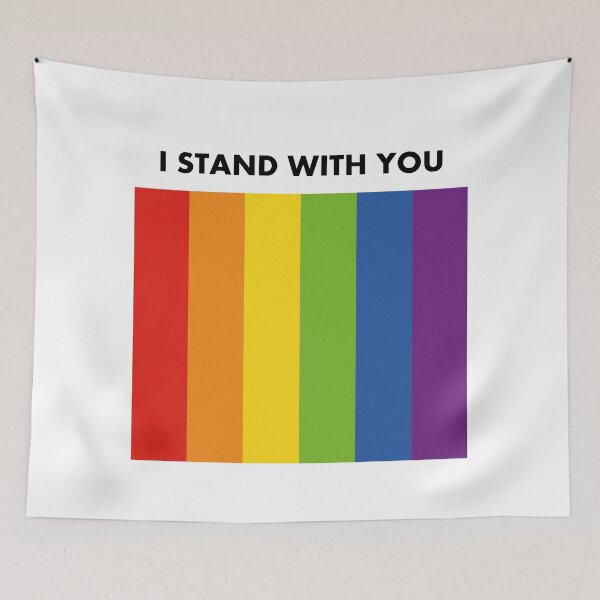 Item preview, Pride Allyship - I stand with you LGBTQ Rainbow Flag designed and sold by Inspirationmotivation.