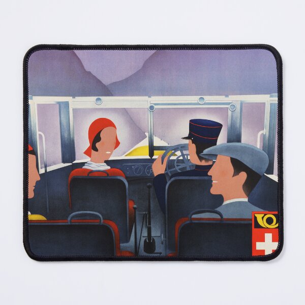 Item preview, SWISS ALPINE POSTAL COACHES Vintage Switzerland Travel Poster Advertisement 1928 by Charles Kuhn designed and sold by retroposters.