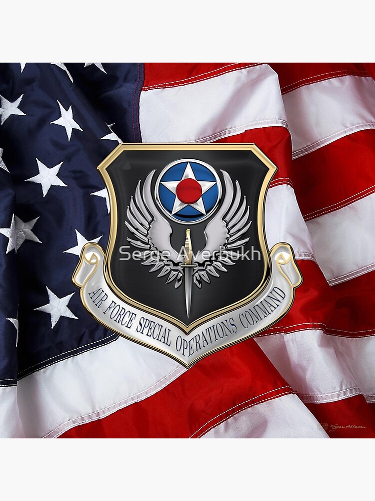 AFSOC Shield over American Flag by Captain7
