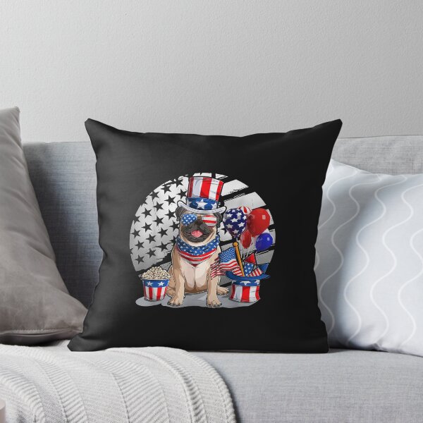 Item preview, Cute Beige Pug Dog Sunglasses Usa American Flag 4th Of July designed and sold by luciaaljudith.