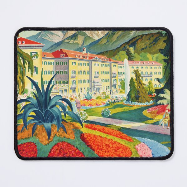 Item preview, The Springs and Baths of TARASP Engadin Suisse Old Switzerland Tourism Art Poster 1928 Carl Moos designed and sold by retroposters.