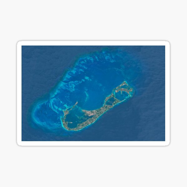 Bermuda Archipelago Satellite Image Sticker