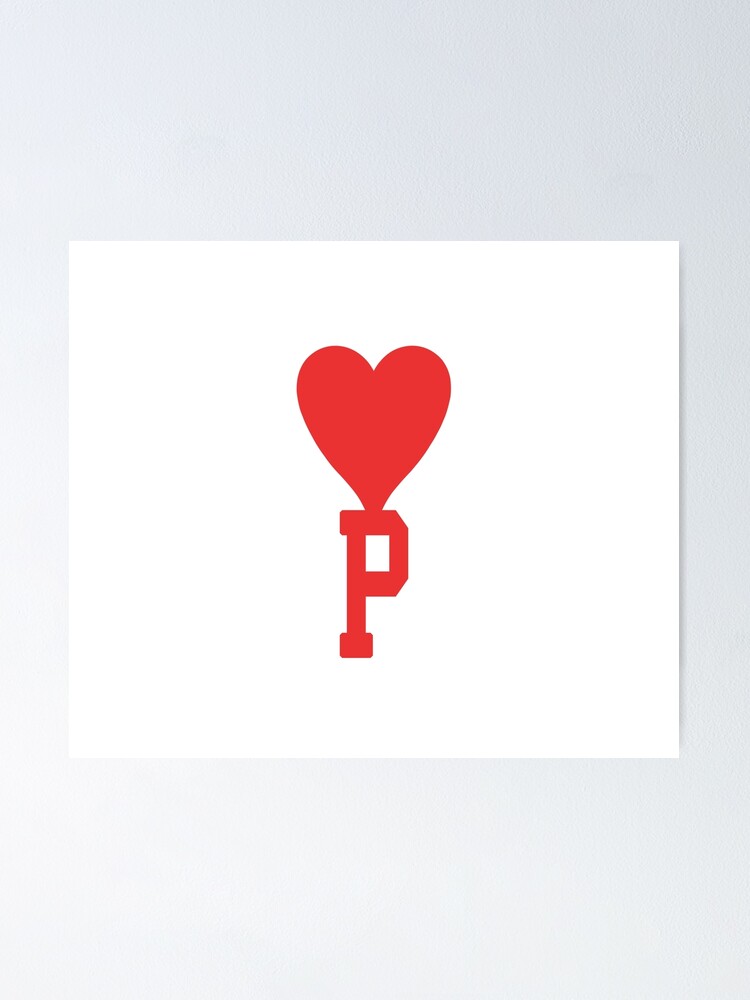 personalize P Name Love Heart Print, Hoodie Love, Birthday gift, Branded  Love heart, Alphabet Brand Love Poster