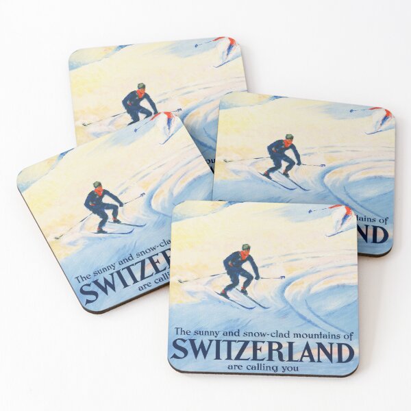 Item preview, The Sunny and Snow Clad Mountains of SWITZERLAND are Calling You Poster 1930 by Hugo Laubi designed and sold by retroposters.