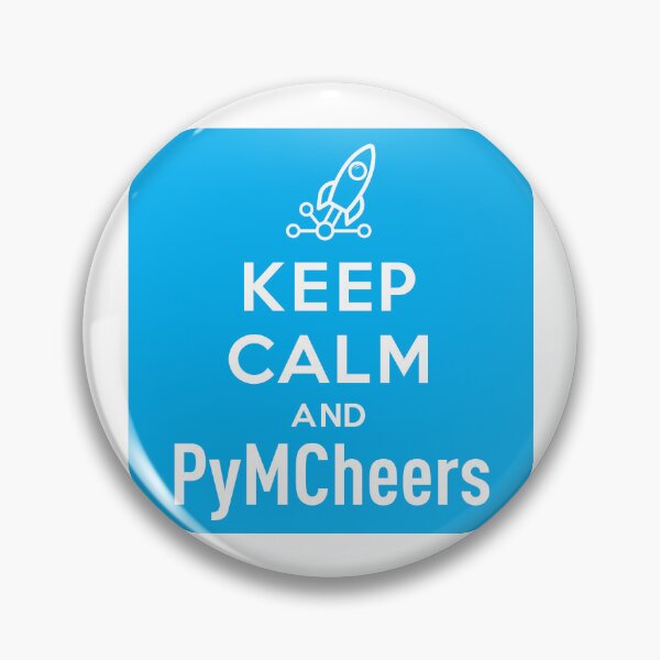 Item preview, KEEP CALM AND PyMCheers-Blue. designed and sold by Learning Bayesian Statistics.