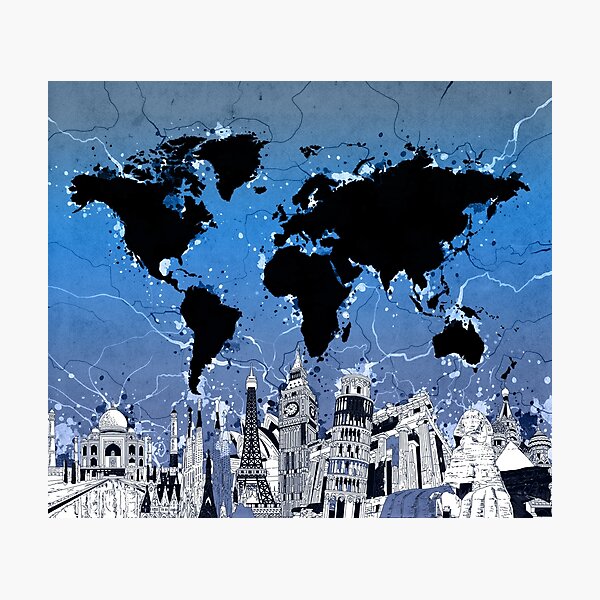 world map Photographic Print