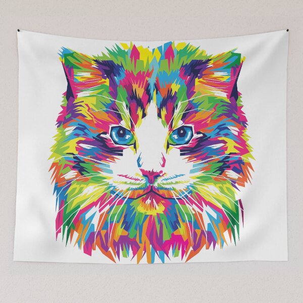 Item preview, Colorful abstract cat graphic design designed and sold by Openspace2020.