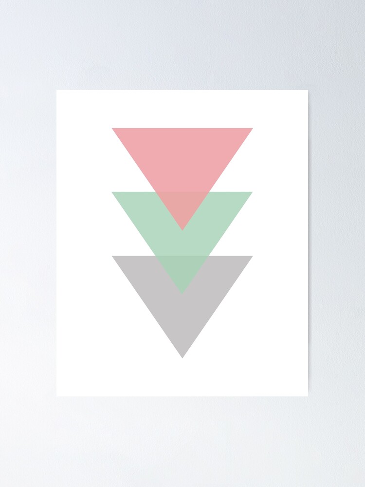 Póster «Trío de triángulos color pastel mínimo» de quarantine81 | Redbubble