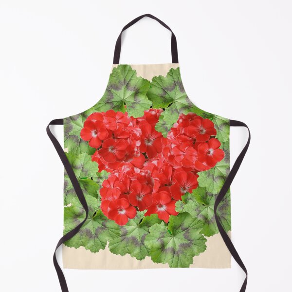 Item preview, RED GERANIUMS LEAF PATTERN CREAM COLOR ART designed and sold by sharlesart.