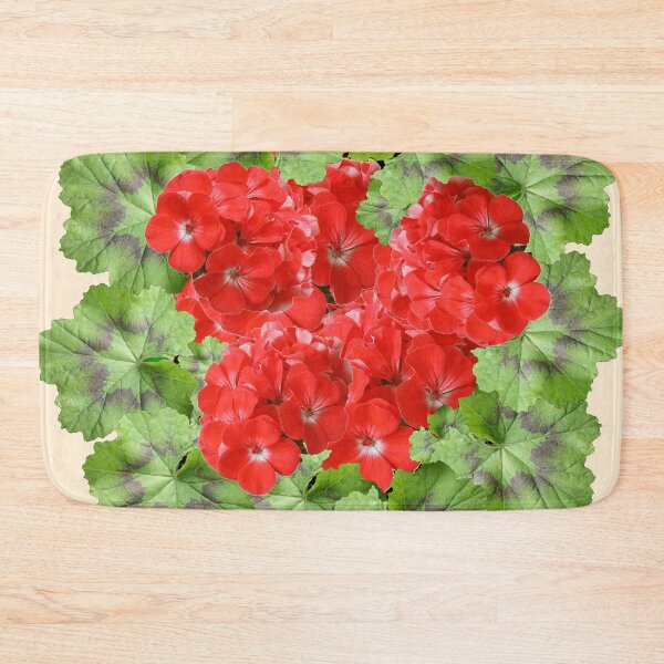 Item preview, RED GERANIUMS LEAF PATTERN  CREAM COLOR ART designed and sold by sharlesart.