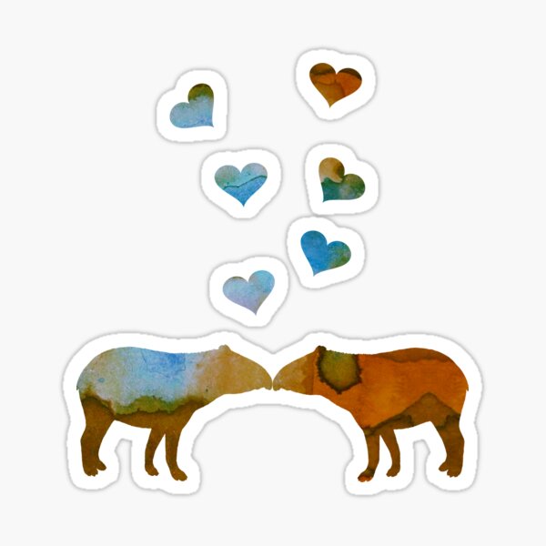 Vista previa del artículo con la obra «Pareja de tapir», diseñado y vendido por BittenByErmines.