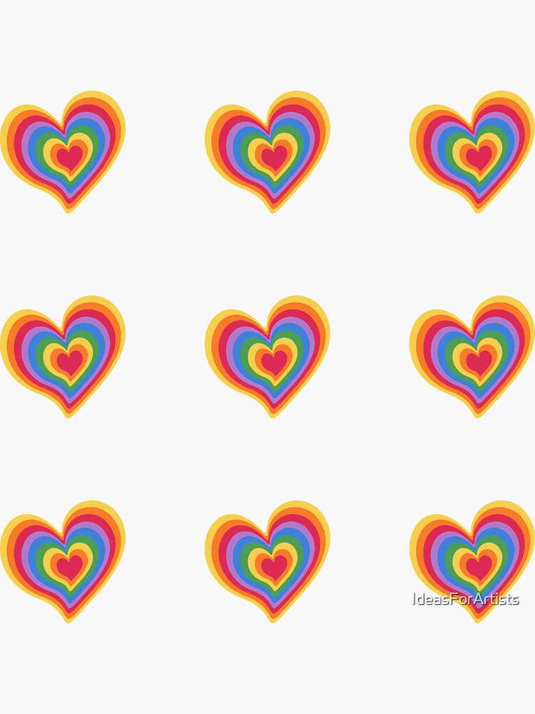 Rainbow Heart Pattern Happy Pride Month Gay Pride Sticker For Sale By Ideasforartists 1244