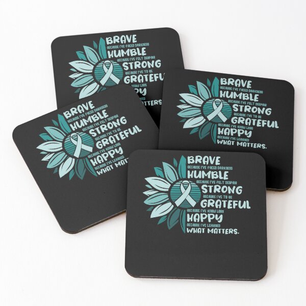 Item preview, PTSD Sunflower Brave Humble Strong Grateful Happy designed and sold by Optix.