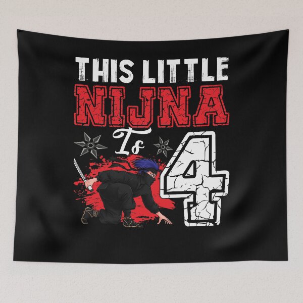 Item preview, Kids 4th Birthday Ninja I'm 4 Years Old Bday Party Best Boy designed and sold by moonligh1996.