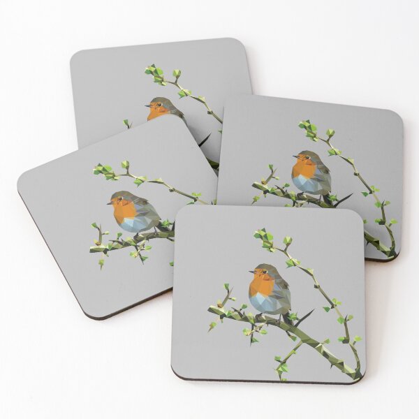 Item preview, Robin bird lowpoly gray background looking to the left designed and sold by xP42.