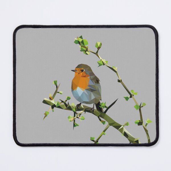 Item preview, Robin bird lowpoly gray background looking to the left designed and sold by xP42.