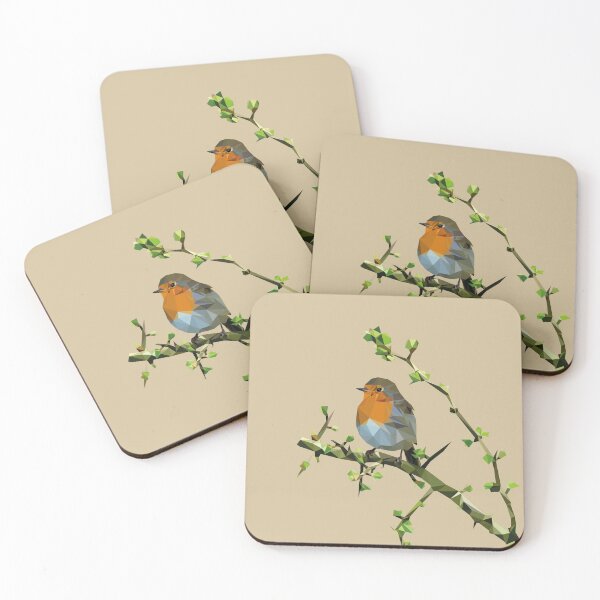 Item preview, Robin bird lowpoly orange background looking to the left designed and sold by xP42.