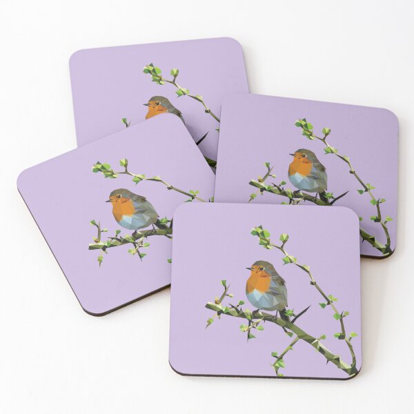 Item preview, Robin bird lowpoly purple background looking to the left designed and sold by xP42.