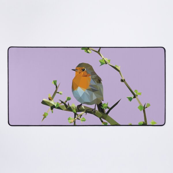 Item preview, Robin bird lowpoly purple background looking to the left designed and sold by xP42.