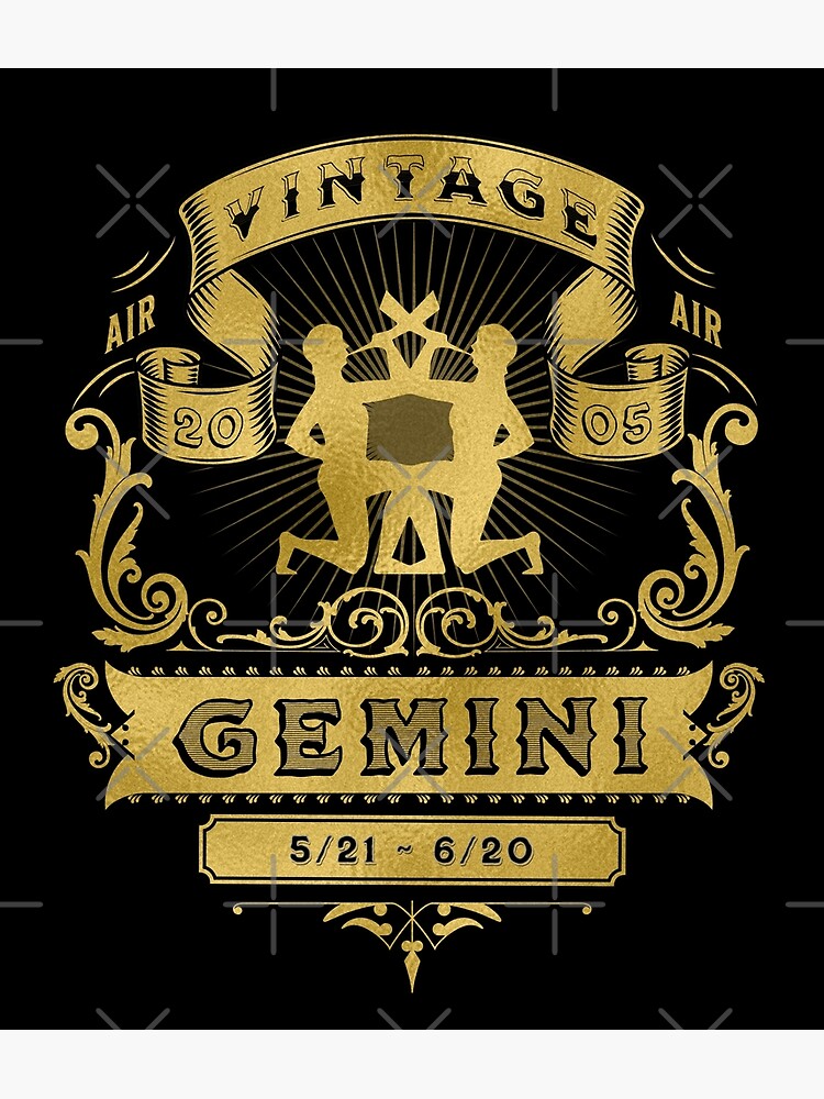 the-zodiac-sign-of-gemini-golden-vintage-2005-poster-for-sale-by