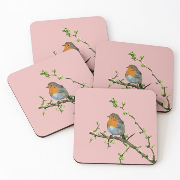 Item preview, Robin bird lowpoly red background looking to the left designed and sold by xP42.