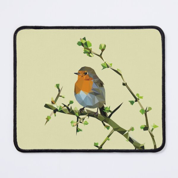 Item preview, Robin bird lowpoly yellow background looking to the left designed and sold by xP42.
